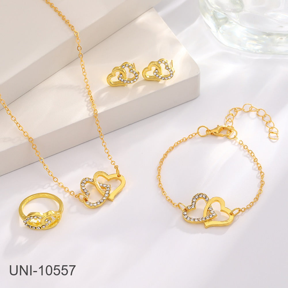 UNI-10557 - Gold Blinky Heart - Jewelry Set