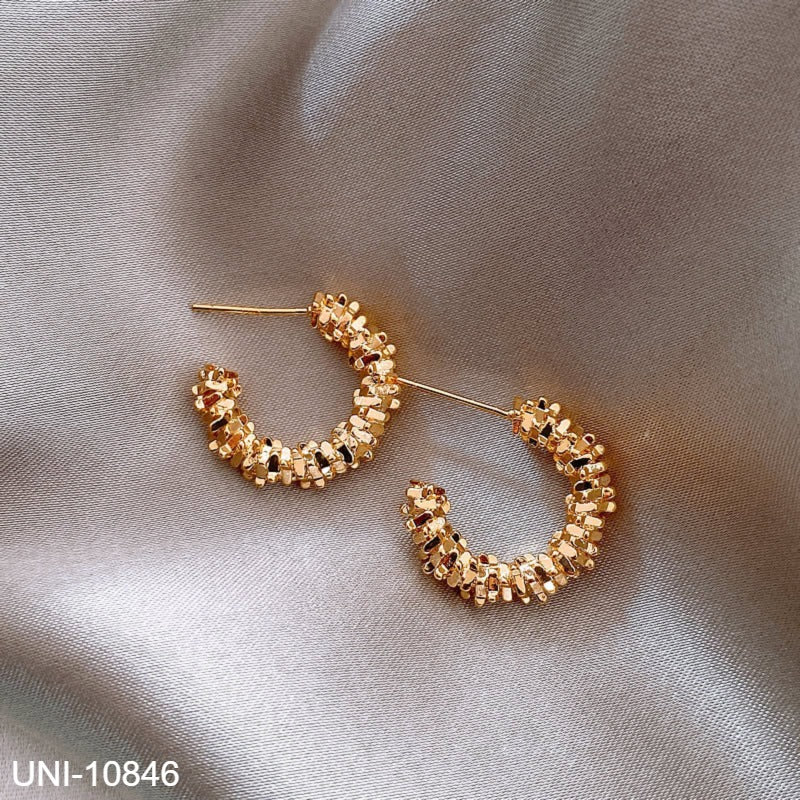 UNI-10846 - Gold Geometric Foiled - Earring