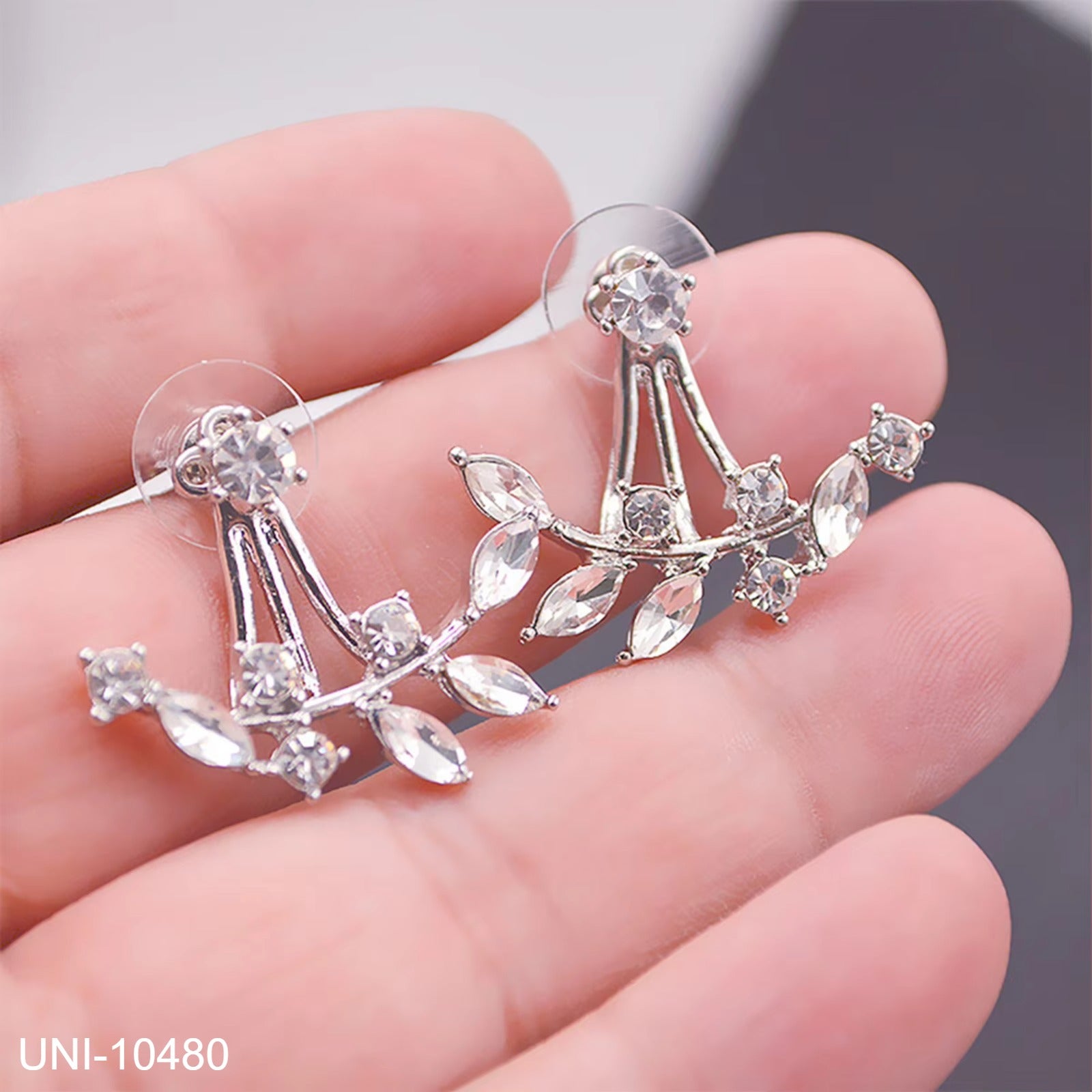 UNI-10480 - Silver Leaf - Earring