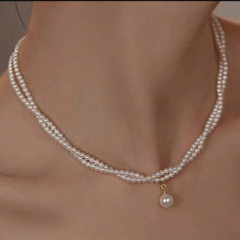 UNI-10078-1 - Pearls Double Layer - Necklace