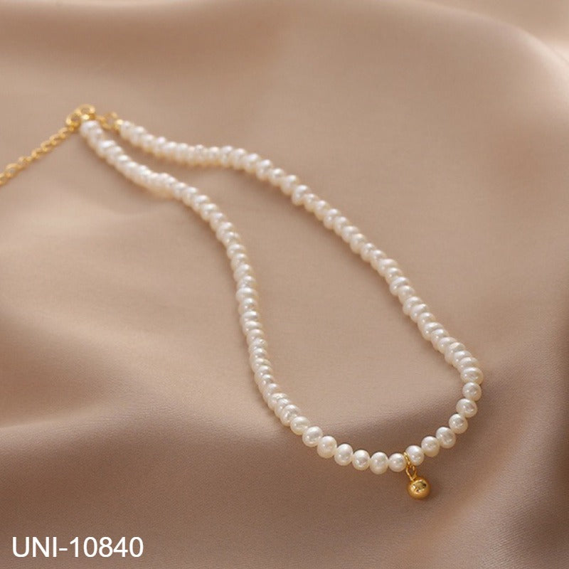 UNI-10840 - Pearl Beads Gold - Necklace