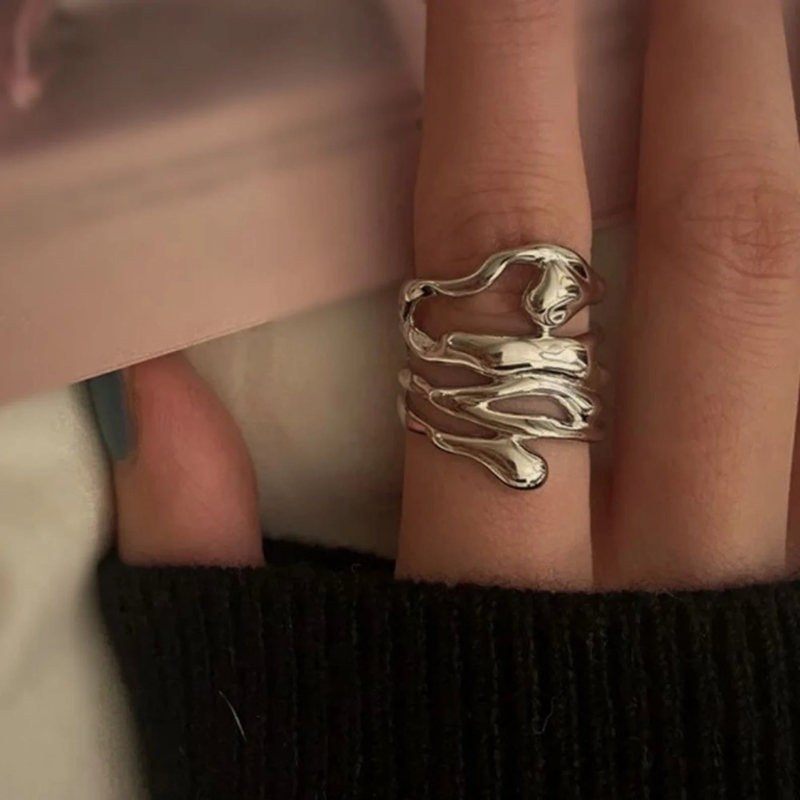 UNI-10933 - Geometric Silver - Ring Style 1