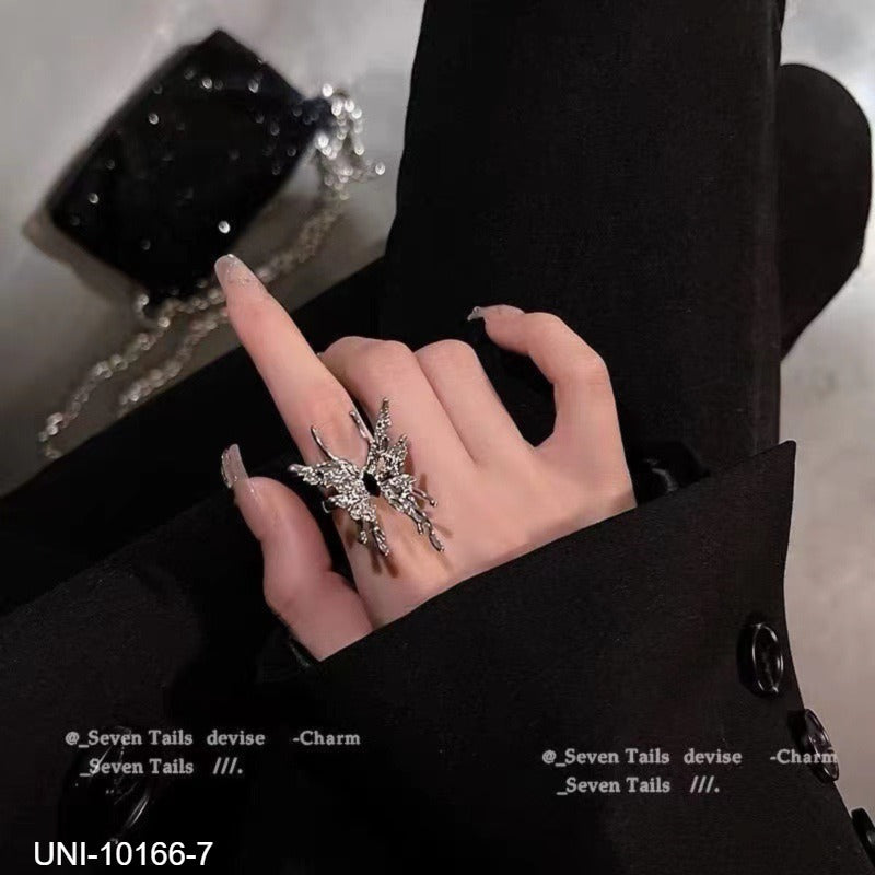 UNI-10166-7 - Foil  Butterfly Silver - Ring Style 2