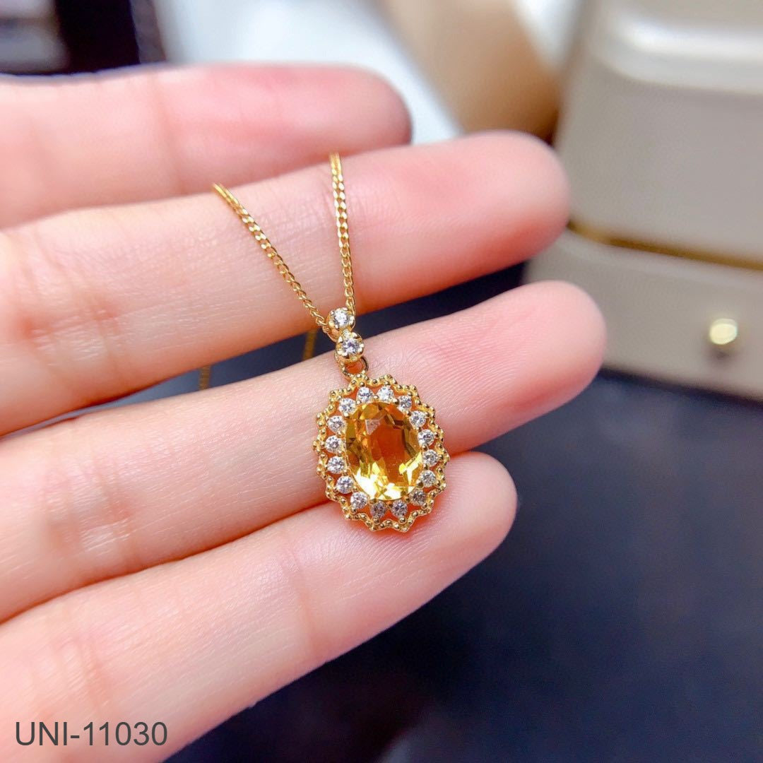 UNI-11030 - Oval Diamond Yellow  Gold - Jewelry Set