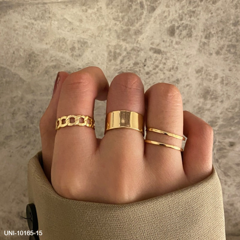 UNI-10165-15  - Gold Foil - Ring Set Of 3