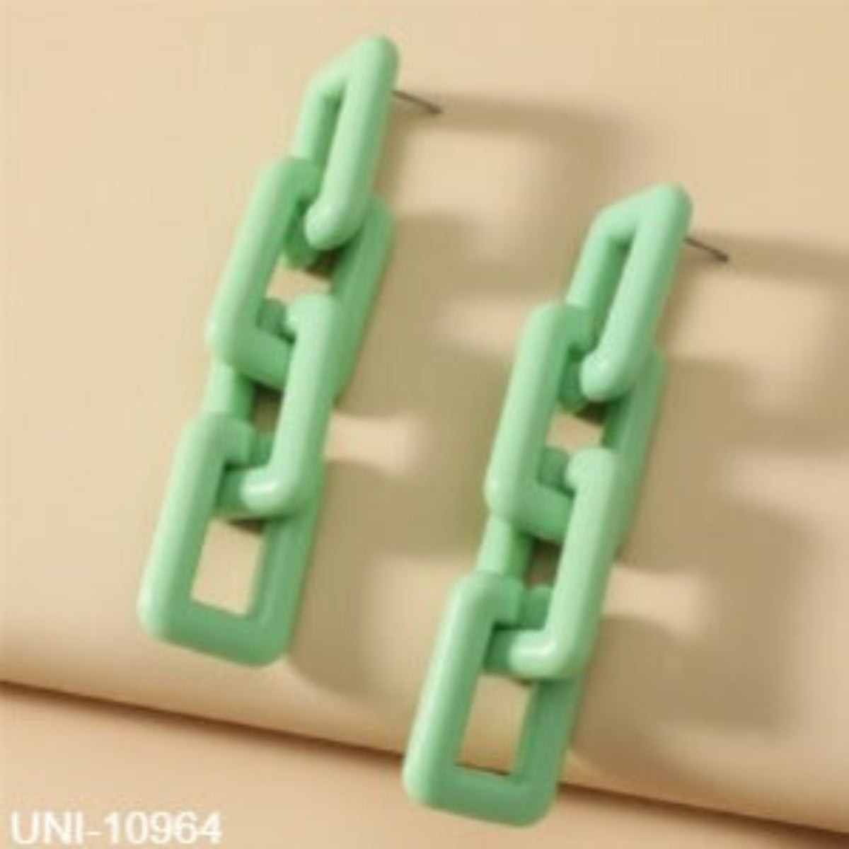 UNI-10964 - Green Chunky Chain - Earring