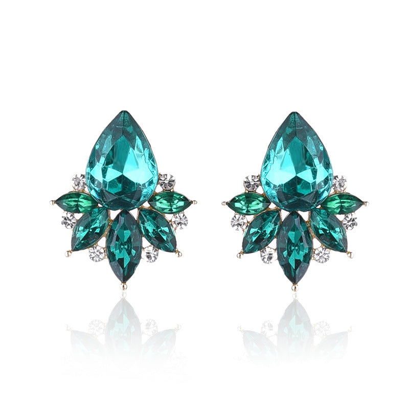 UNI-11628- Green Fancy Crystal Diamond - Earring