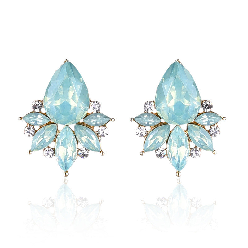 UNI-11630-  Lake Aquamarine Fancy Crystal Diamond - Earring