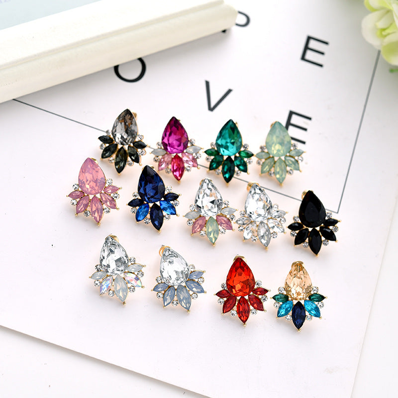 UNI-11629-  Navy Blue Fancy Crystal Diamond - Earring