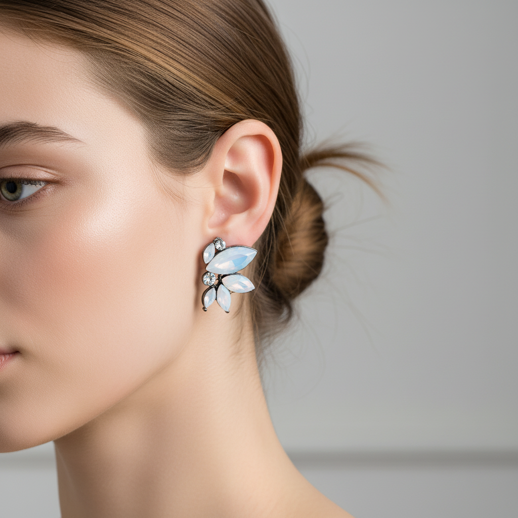UNI-11620 - White Diamond Butterfly - Earring