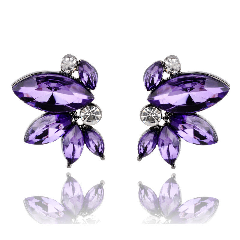 UNI-11619 - Purple  Diamond Butterfly - Earring
