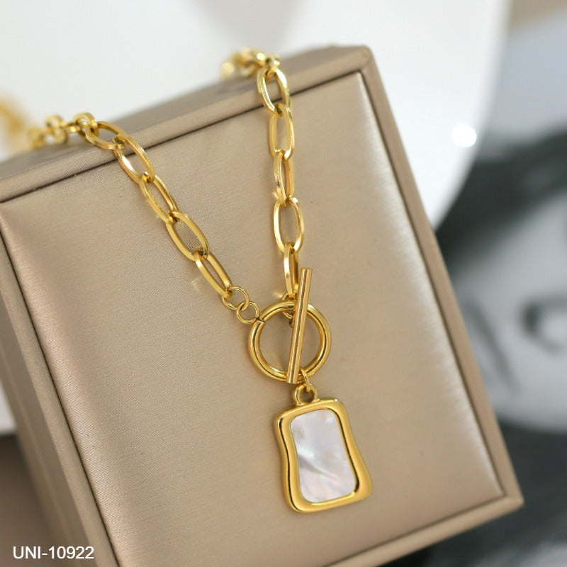 UNI-10922 -  Marbled Classy Chain Gold - Necklace
