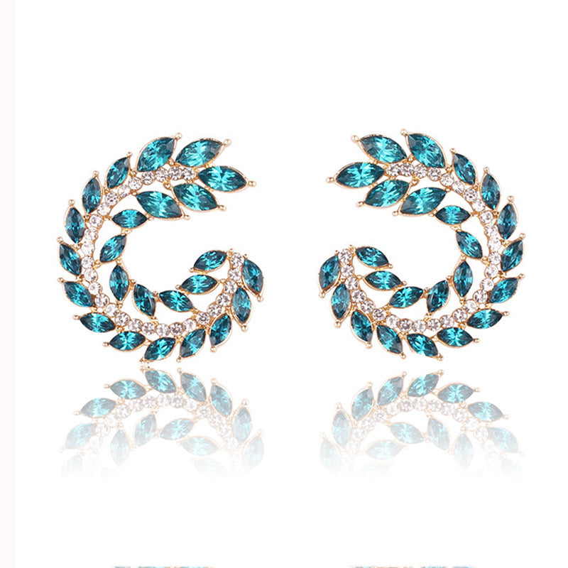 UNI-11659 - Blue Diamond Leaf - Earring
