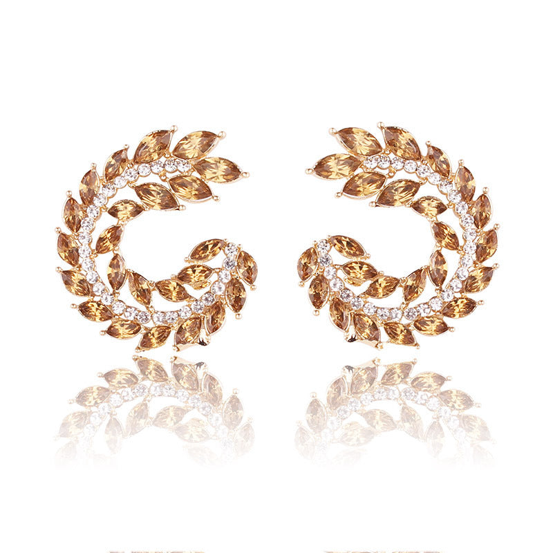 UNI-11658 - Yellow Diamond Leaf - Earring