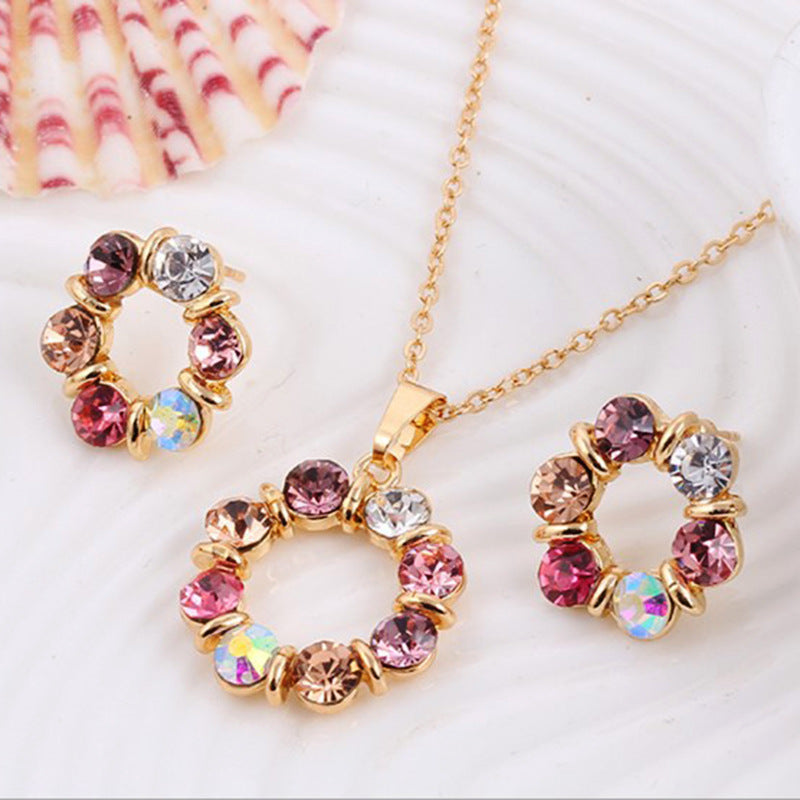 UNI-10925 - Multi Diamonds Gold - Jewelry Set