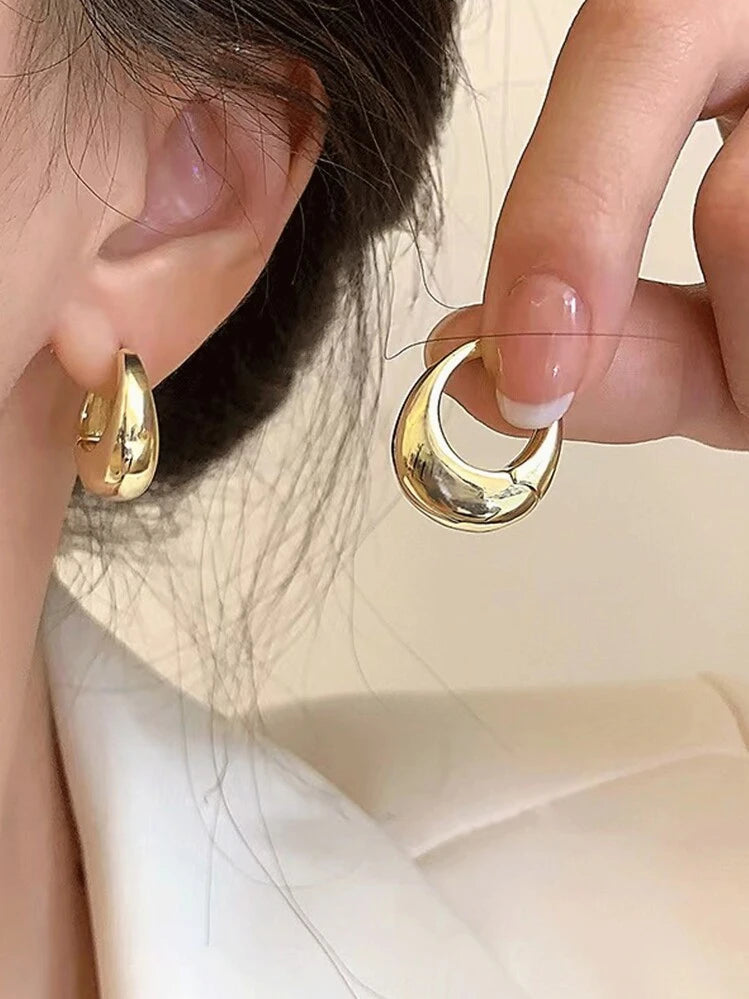 UNI- 11057-3 - Drop Shape Foiled Gold  - Earring