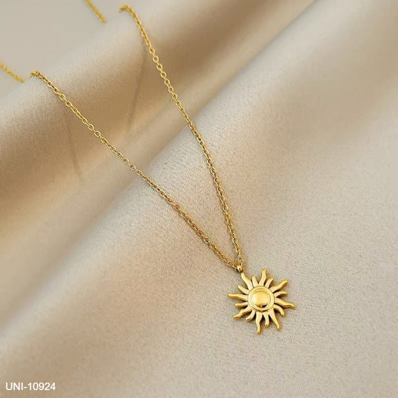 UNI-10924 -  Gold Sun - Necklace