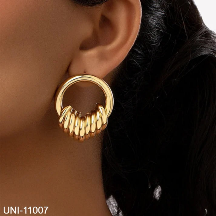 UNI-11007 - Foiled Gold Rings  - Earrings