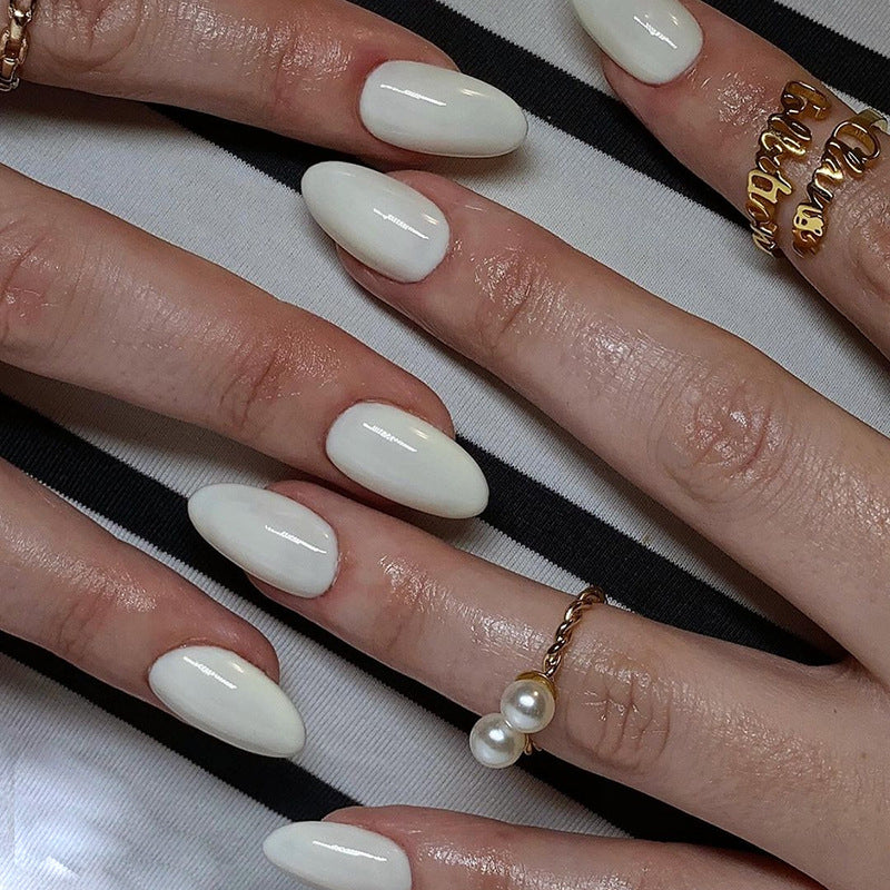 N-103 - Off White  - Press On Nail Set Of 24