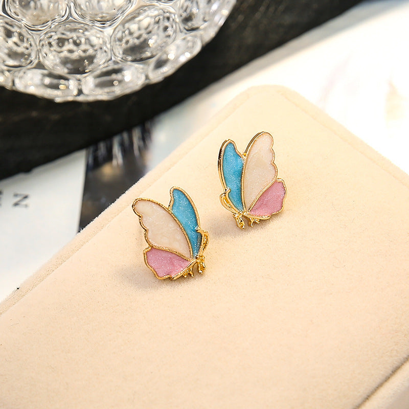 UNI-10902 - Colorful Butterfly  Gold - Earring
