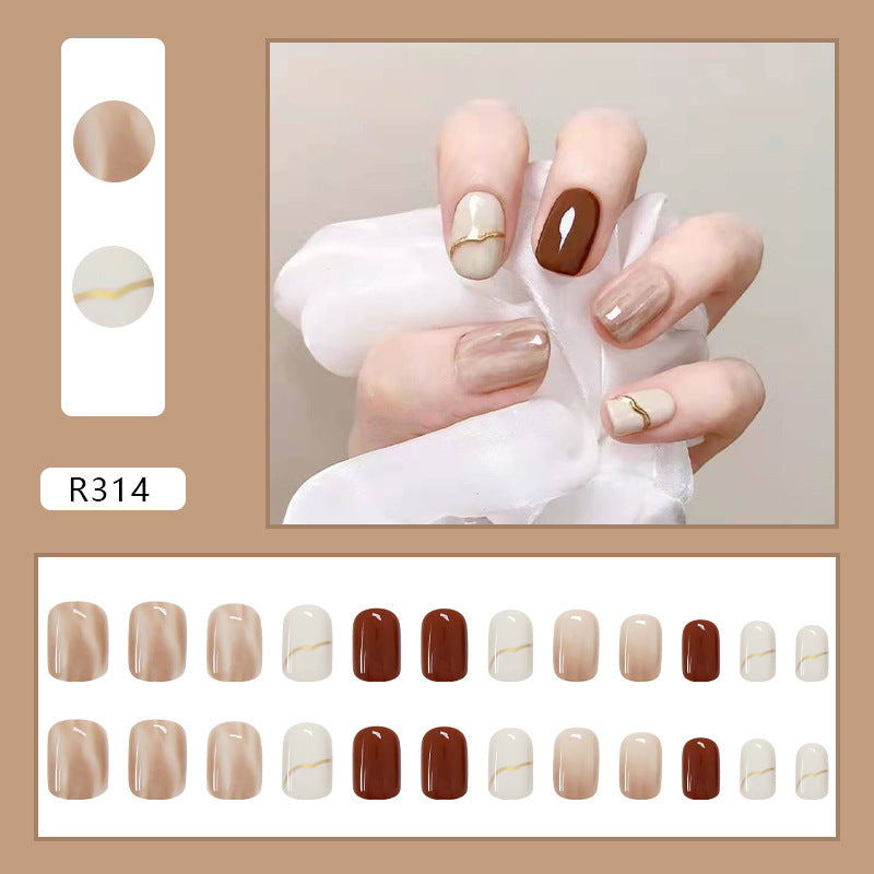 N-148 - Marbled Fancy - Press On Nail Set Of 24