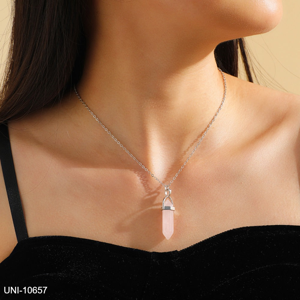 UNI-10657 - Pink Stone Gold  - Necklace