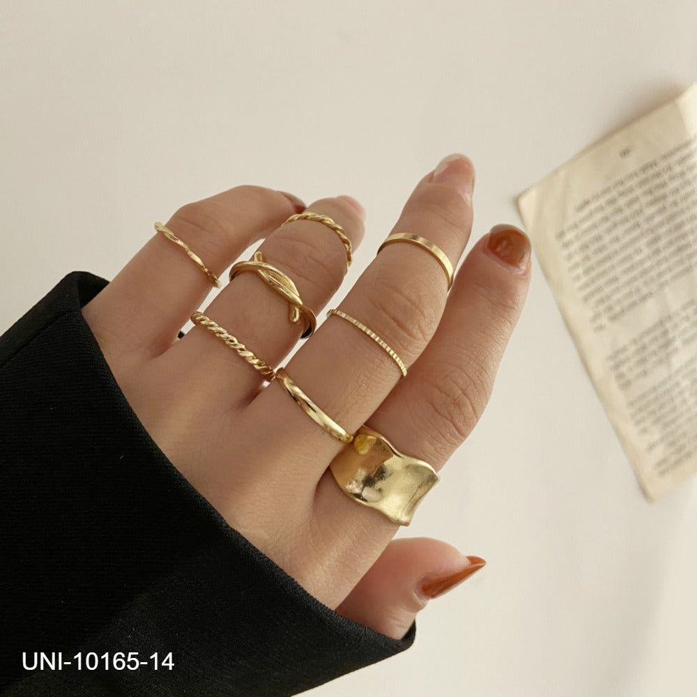 UNI-10165-14  - Gold Foil - Ring Set Of 8 Style 2