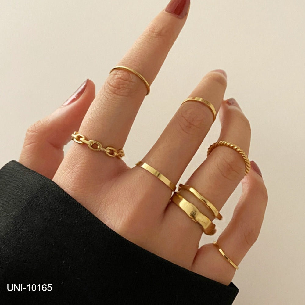 UNI-10165  - Gold Foil - Ring Set Of 7