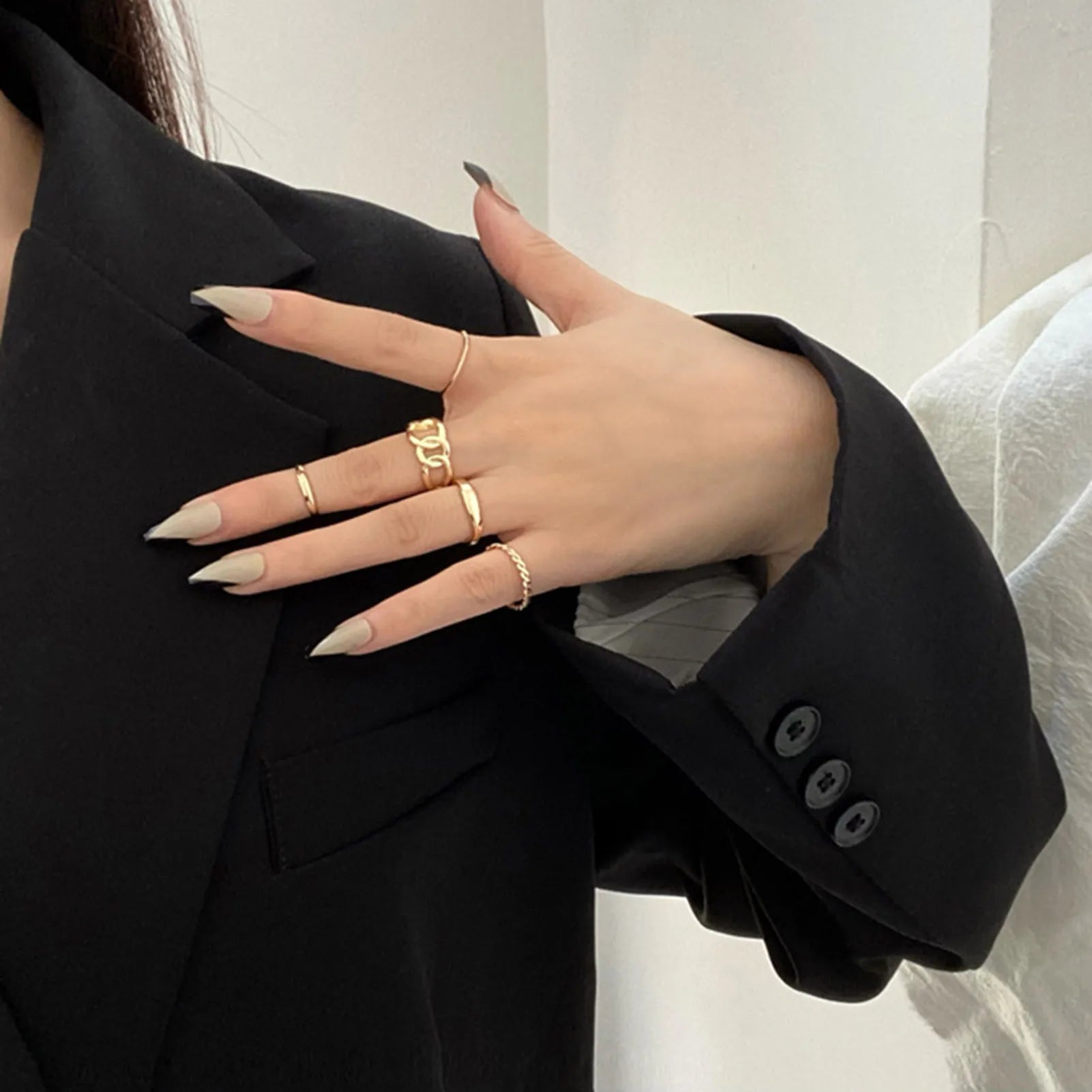 UNI-10165-12  - Gold  Foil - Ring Set Of 5