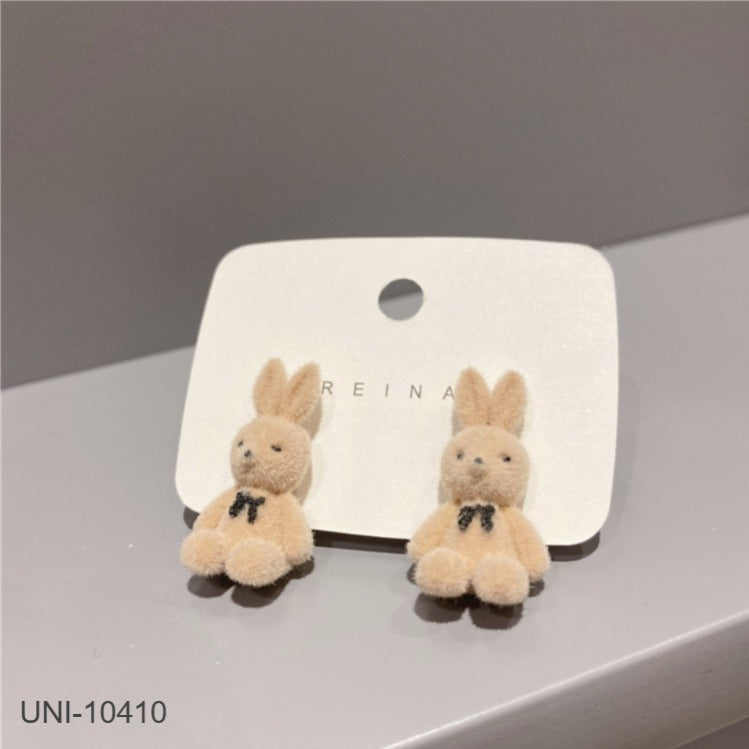 UNI-10410 - Light Brown Cute Rabbit   - Earring