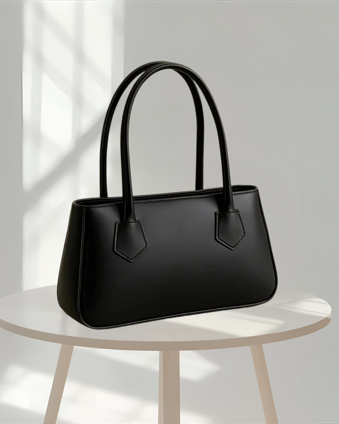 B-102 Black Leather -  Hand Bag
