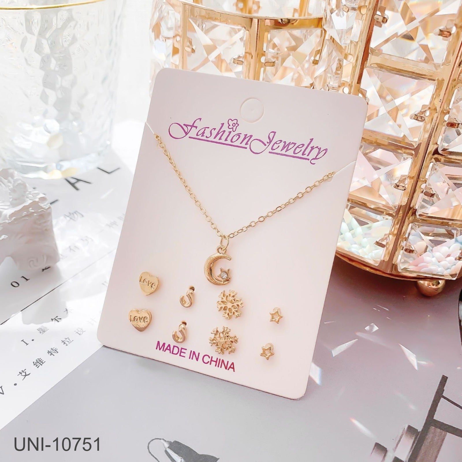UNI-10751 - Moon & Star Gold - Jewelry Set