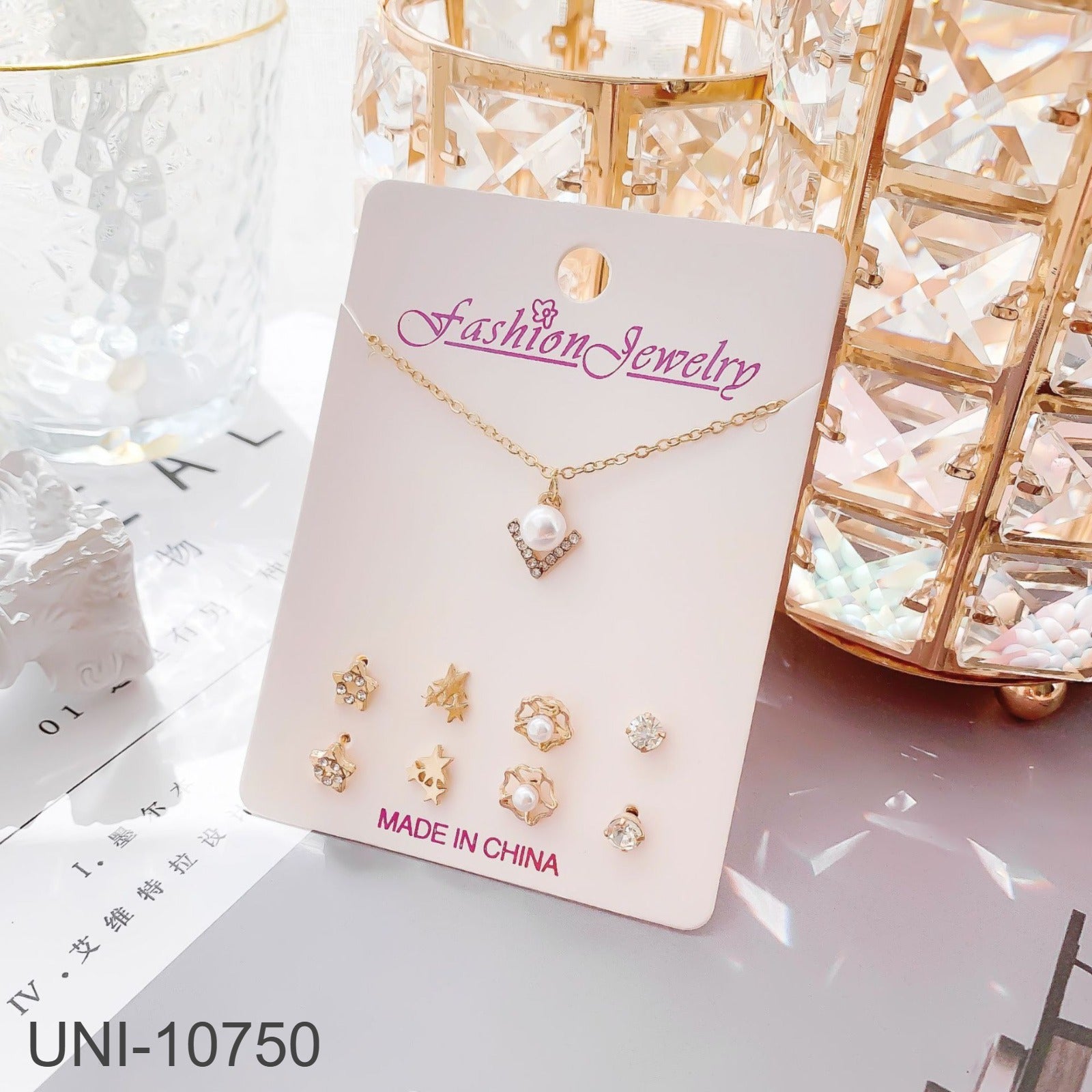 UNI-10750 - Arrow Pearl  - Jewelry Set