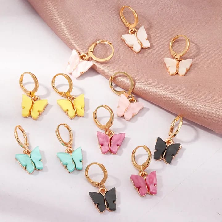 UNI-10473 - Black Butterfly Gold - Earring