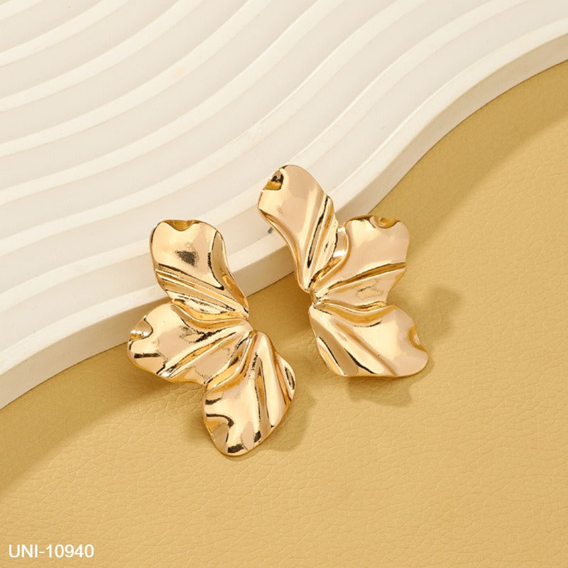UNI-10940 - Gold Half Flower - Earring