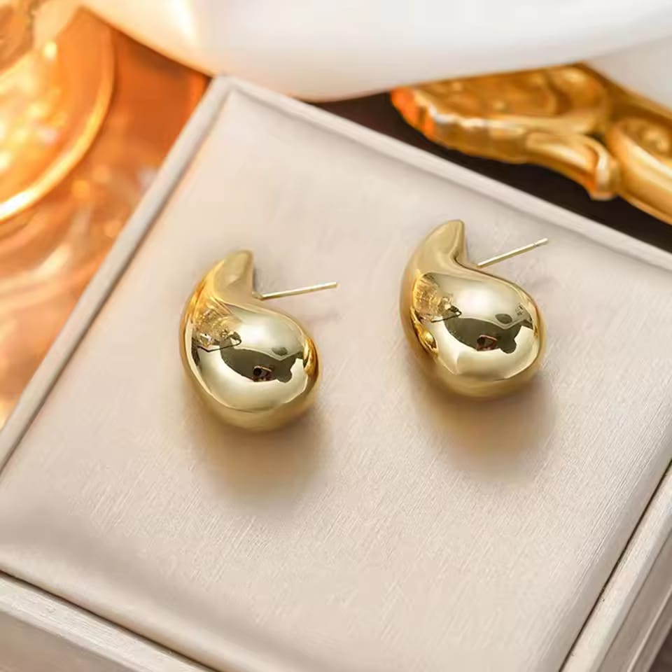 UNI- 11054-1 - Luxury Gold Foil Drop  - Earring