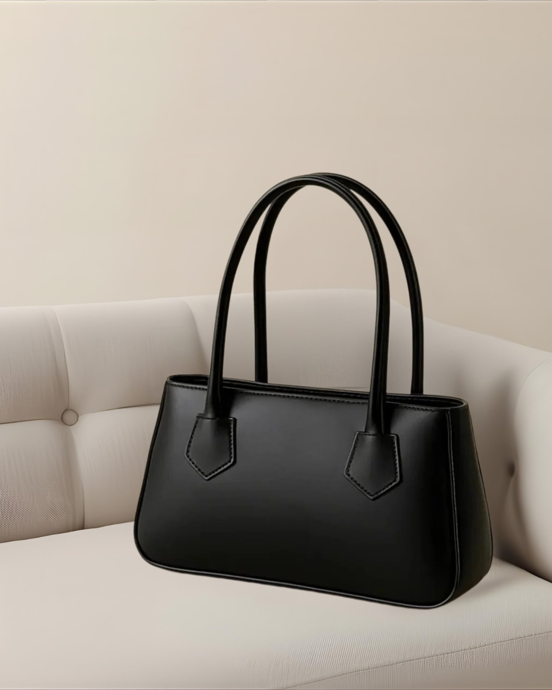 B-102 Black Leather -  Hand Bag