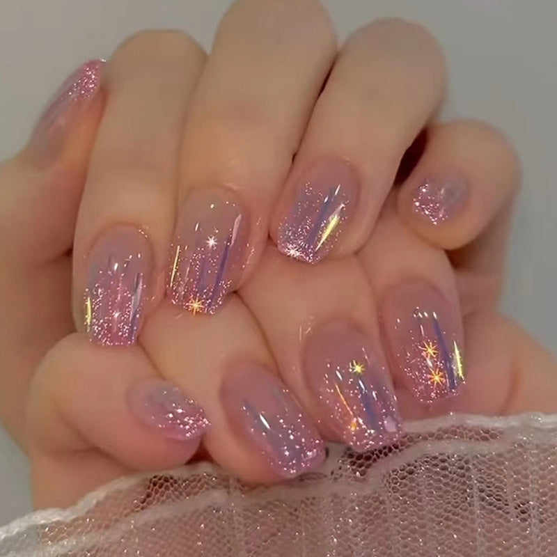 N-116 - Sparkle Pink - Press On Nail Set Of 24
