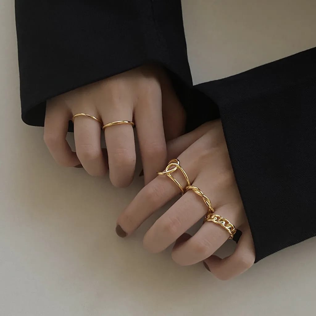 UNI-10165-8  - Gold Foil - Ring Set Of 5