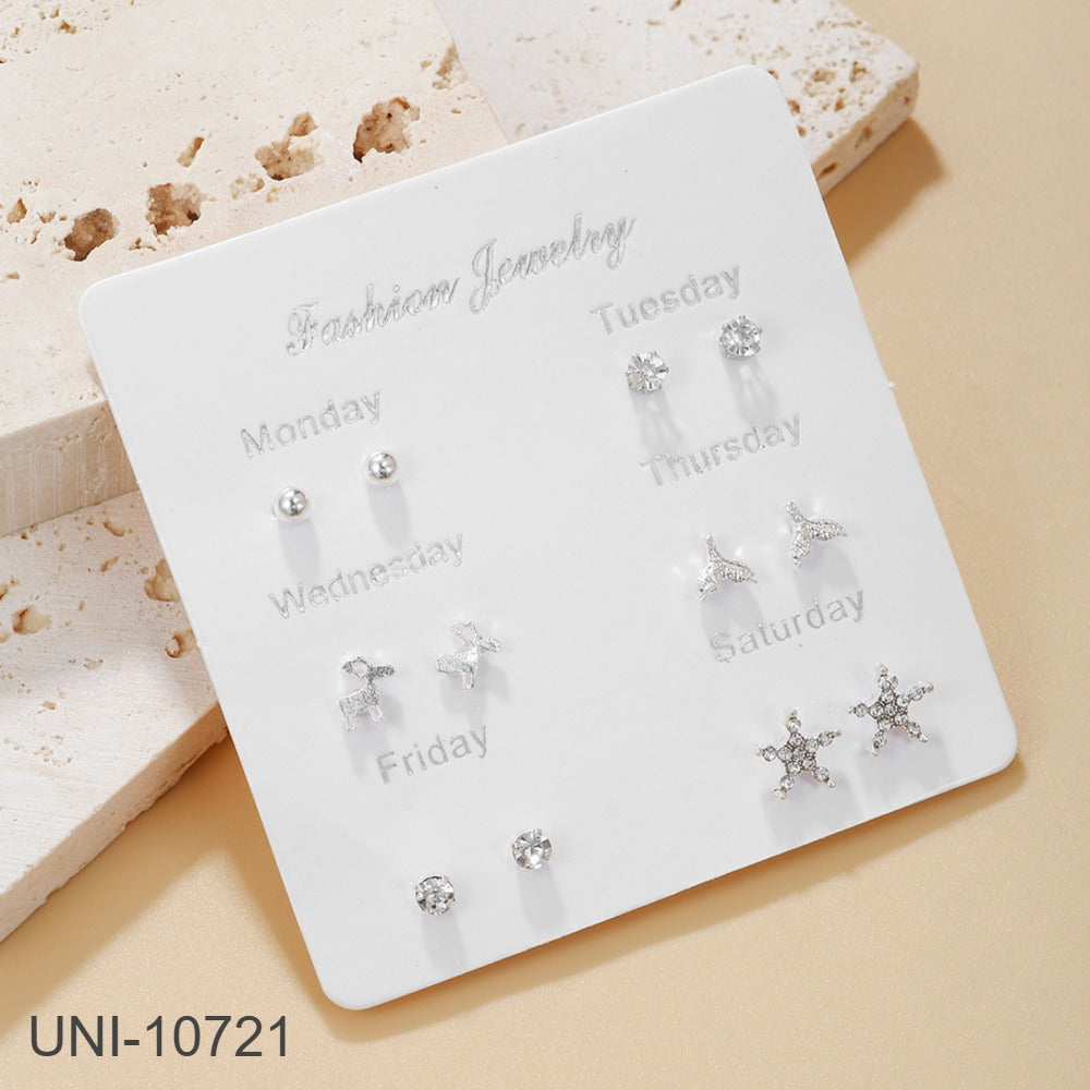 UNI-10721 - Fancy Mini - Ear Studs Set Of 6 - Style 15