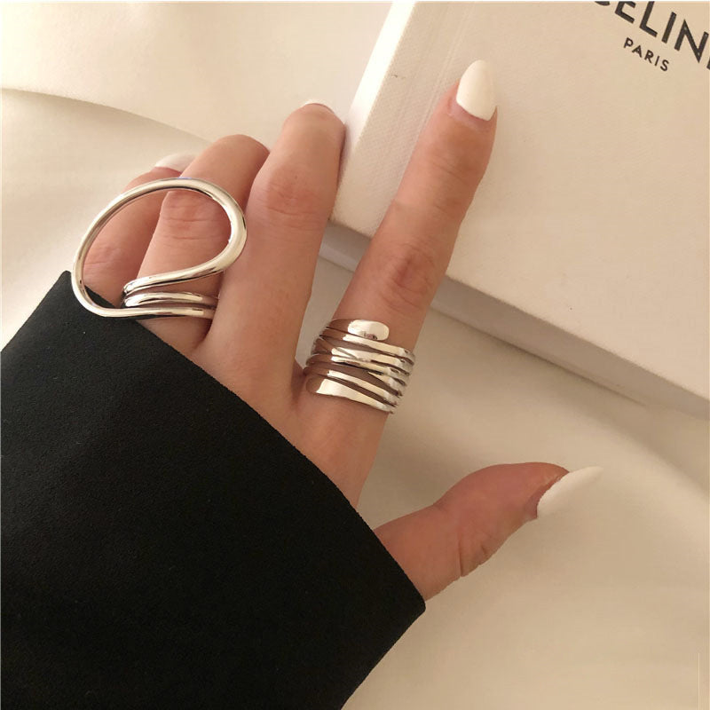 UNI-11322 - Fancy Silver - Ring Set Of 2