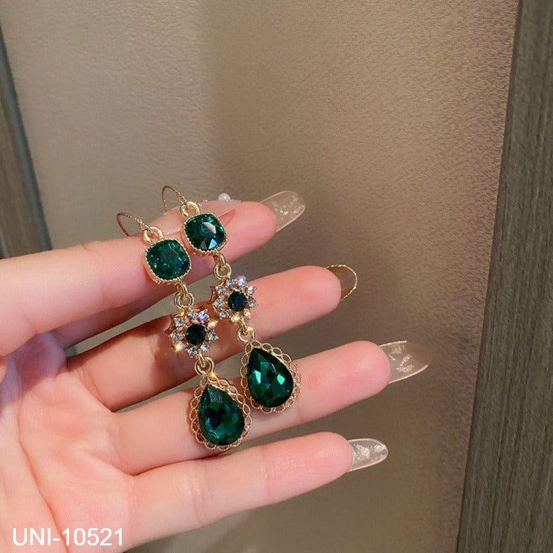 UNI-10521 - Green Diamond Gold  - Earring