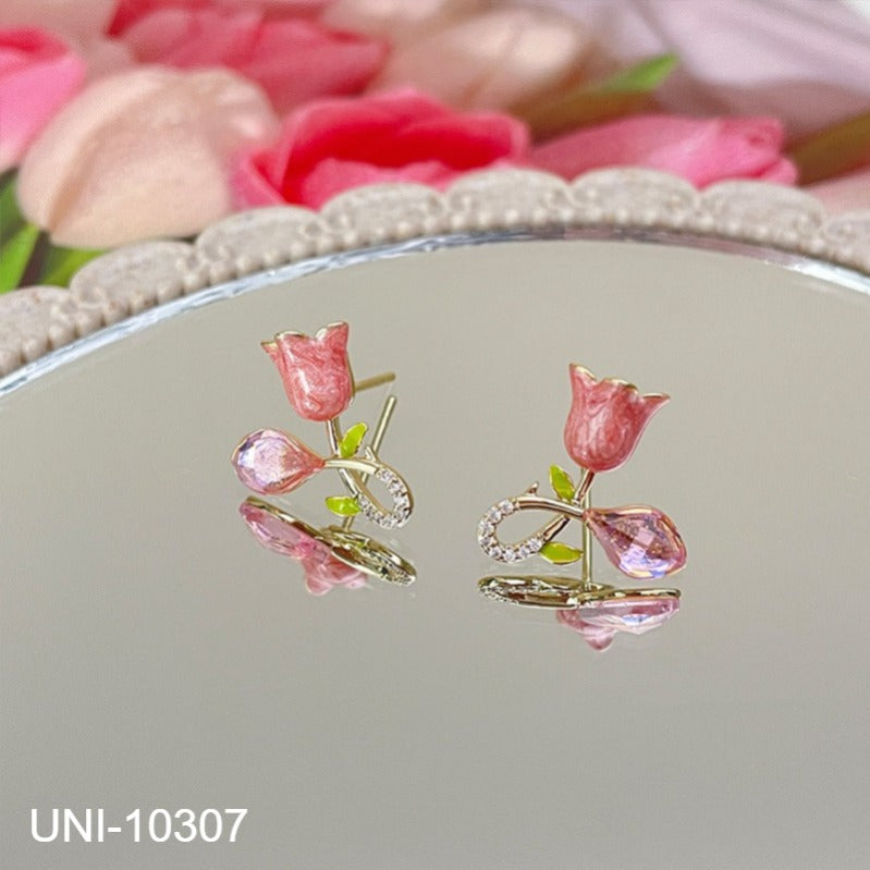UNI-10307 - Crystal Rosebud  - Earring