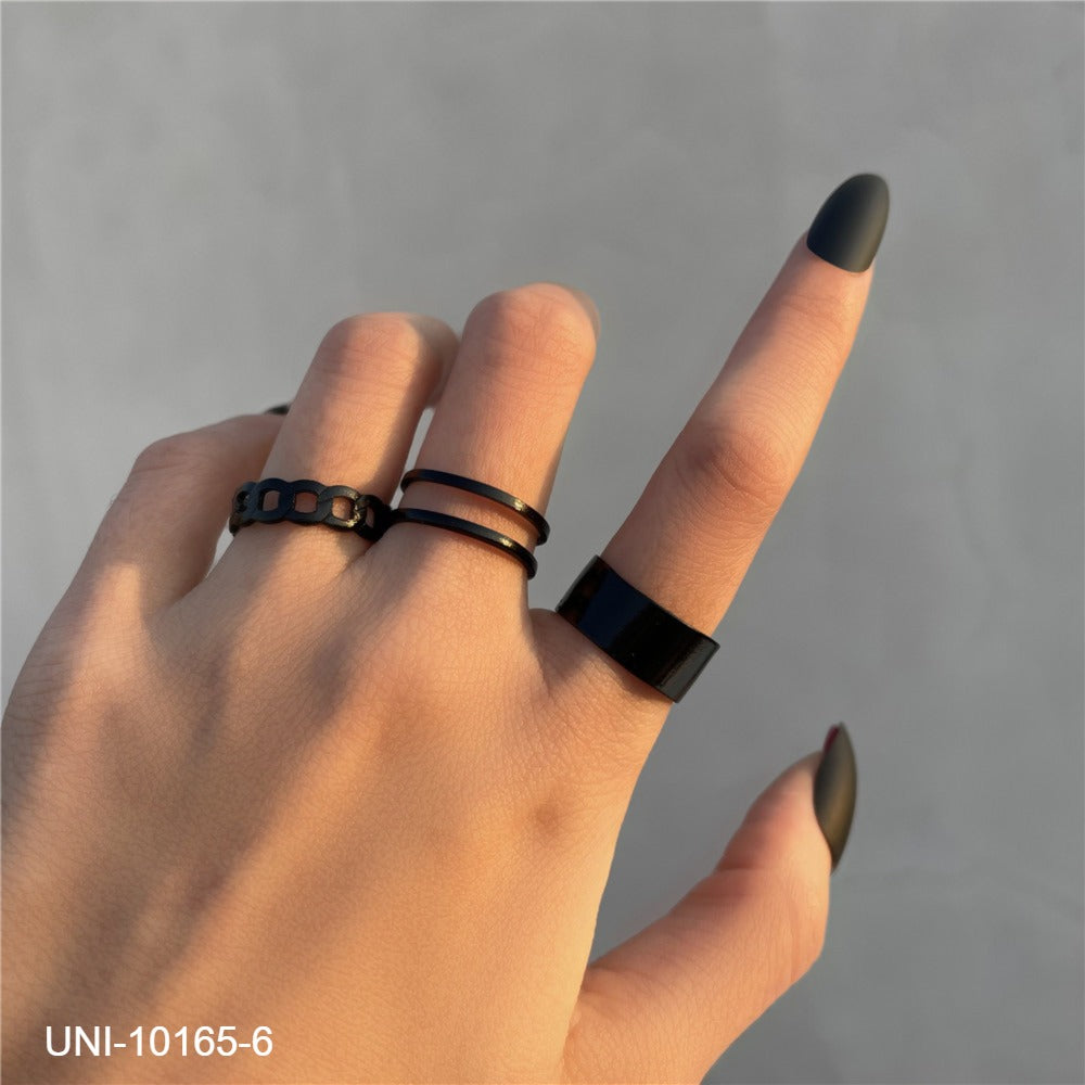 UNI-10165-6  - Black Foil - Ring Set Of 3