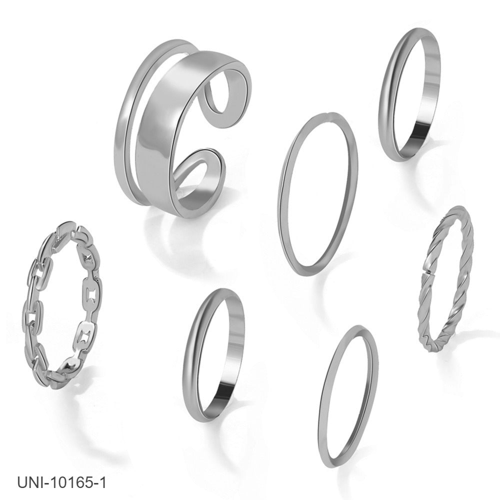 UNI-10165-1  - Silver Foil - Ring Set Of 7