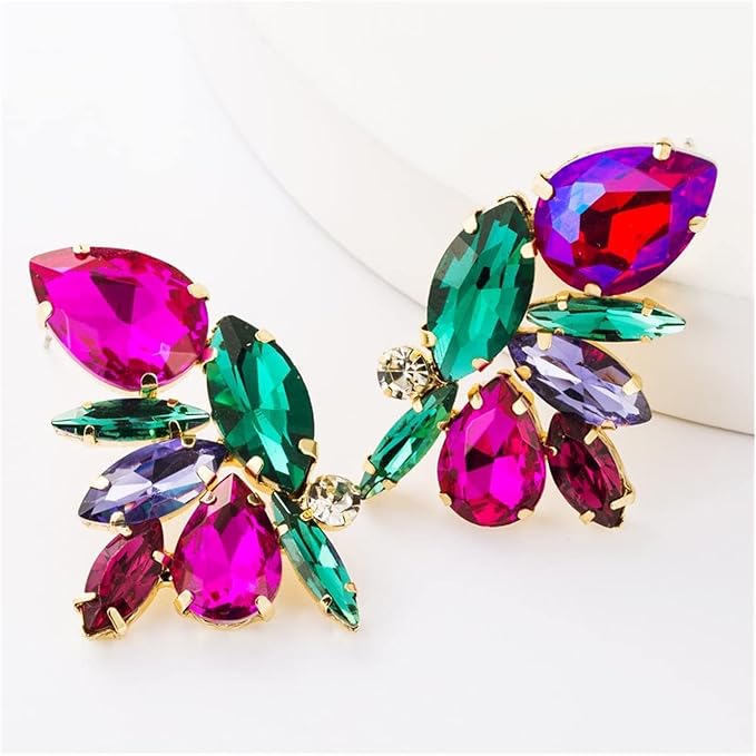 UNI-11597 - Multi Diamond Leaf - Earring