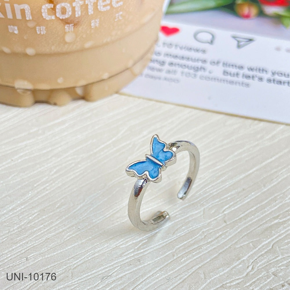 UNI-10176 - Blue Butterfly Silver - Ring