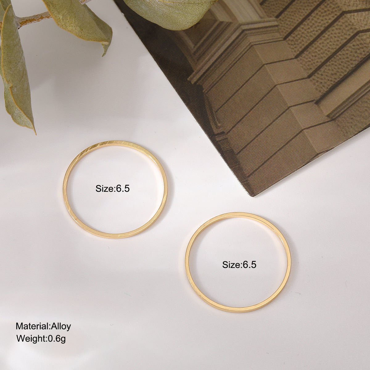 UNI-10171- Simple Gold Foil - Ring Set of 2