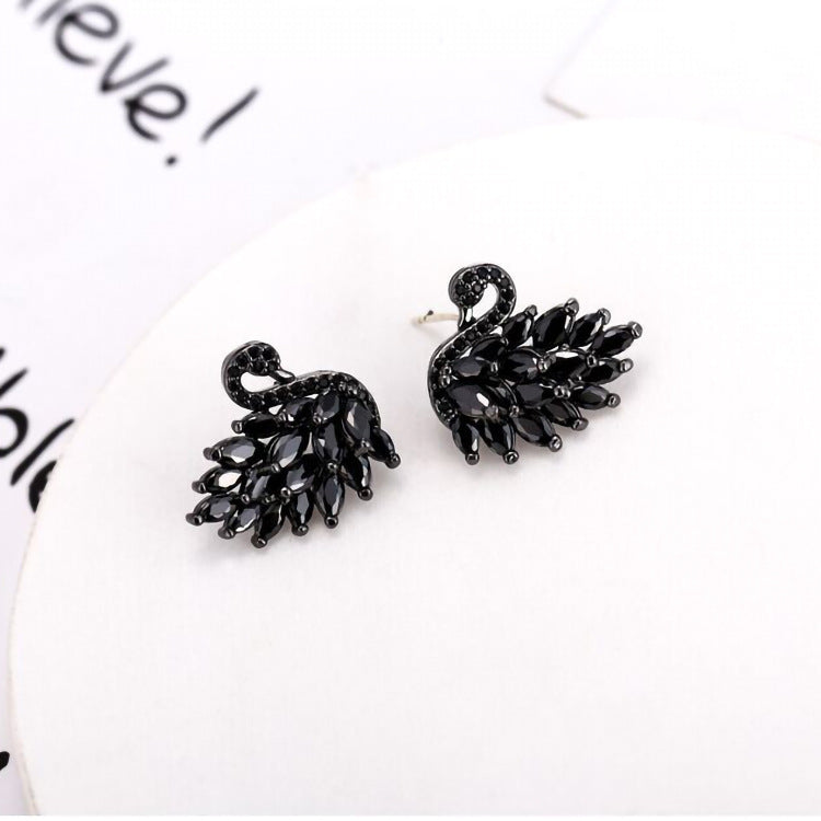 UNI-10344 - Crystal Black Flamingo  - Earring