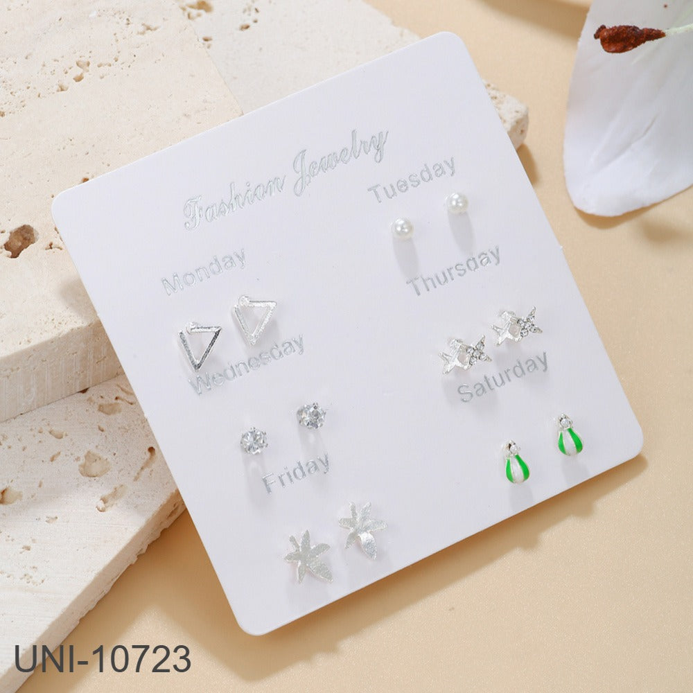 UNI-10723 - Fancy Mini - Ear Studs Set Of 6 - Style 16